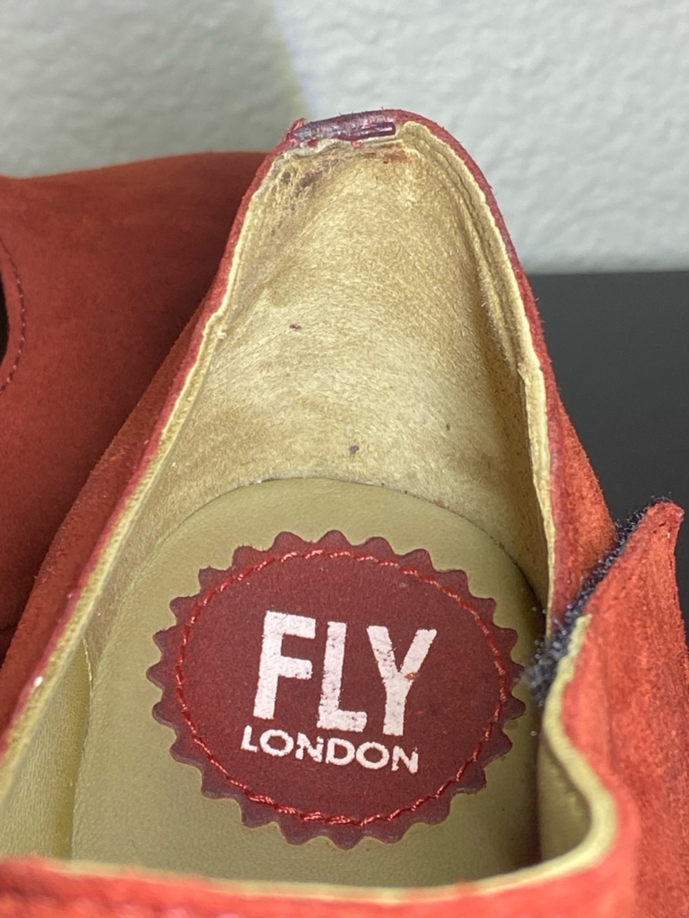Fly London Women's Red Suede Mary Jane Wedge Mules size:37(6.5) - Picture 6 of 13